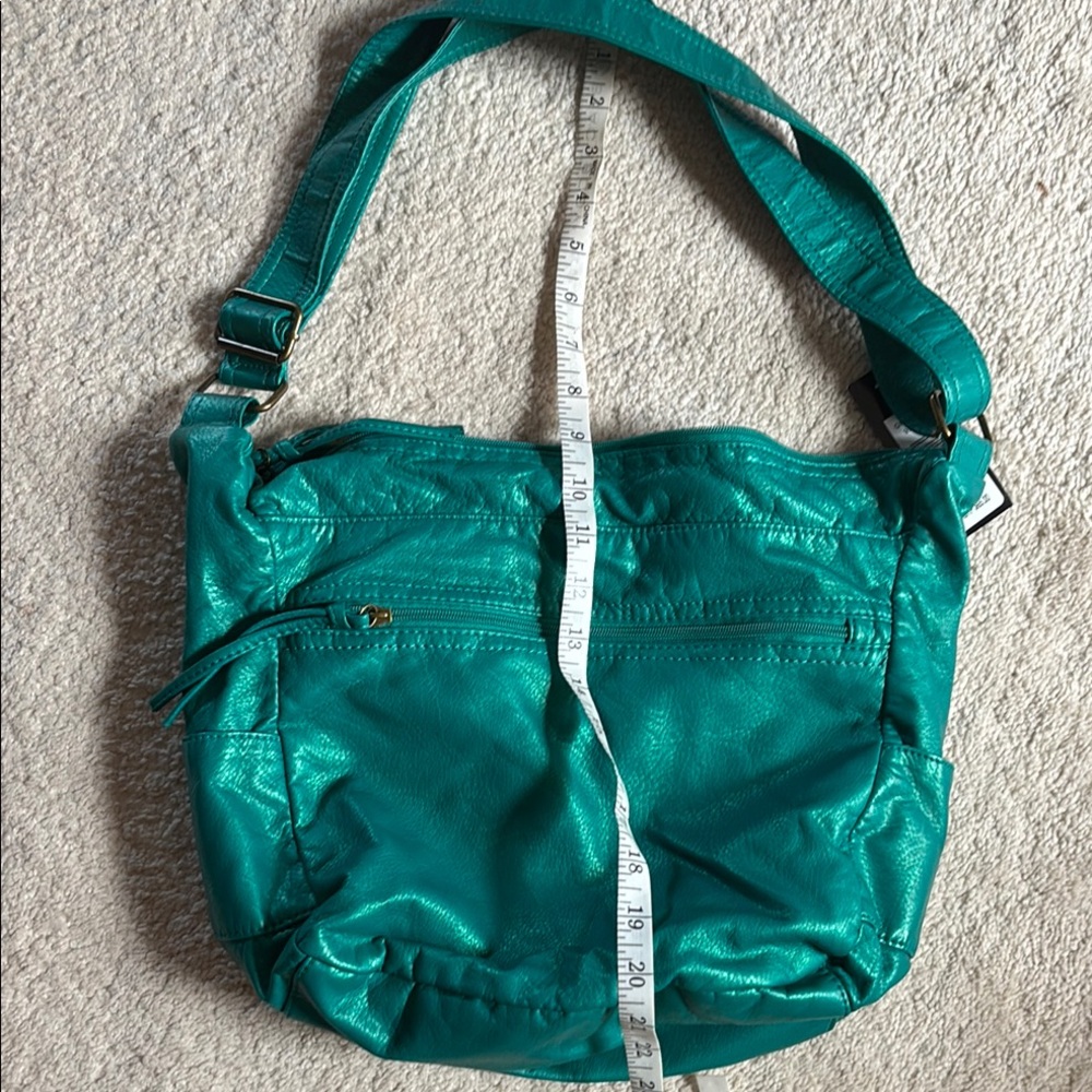 BUENO Sea green/blue Leather Bag NWT - Picture 12 of 12